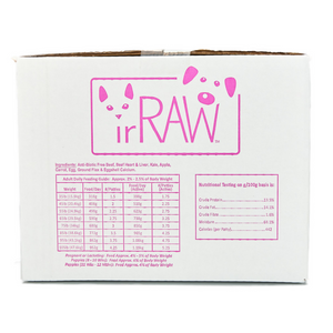 Raw dog food 10KG Freezer Pack box with boneless Beef protein, made in BC, Canada. Vancouver-based raw pet food company creating raw dog food. 