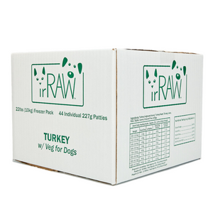 Raw dog food 10KG Freezer Pack box with bone-in Chicken protein, made in BC, Canada. Vancouver-based raw pet food company creating raw dog food. 